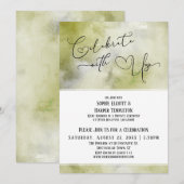 私たちと一緒にお祝いしよう アースカラーの水彩受付 招待状 (正面/裏面)