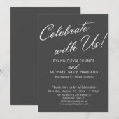 私たちと一緒にお祝いしよう シンプルな受付のみ グレー 招待状 (正面/裏面)