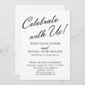 私たちと一緒にお祝いしよう シンプルな受付のみ 招待状 (正面/裏面)