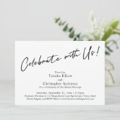 私たちと一緒にお祝いしよう - シンプルな黒と白の手書き 招待状 (スタンド正面)