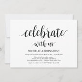 私たちと一緒にお祝いしよう!結婚式の秘密挙式への招待 招待状 (正面)