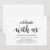 私たちと一緒にお祝いしよう - 結婚式の秘密挙式招待状 招待状 (正面/裏面)