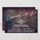 私たちと一緒にお祝いを - カラフル グランジの手書き 招待状 (正面/裏面)