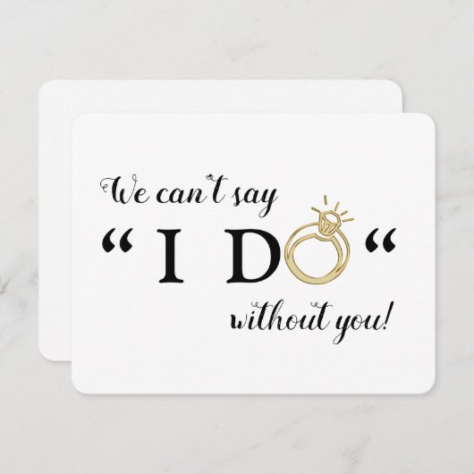 私たちと一緒にお願いします! 結婚する気はありますか 招待状 (正面/裏面)