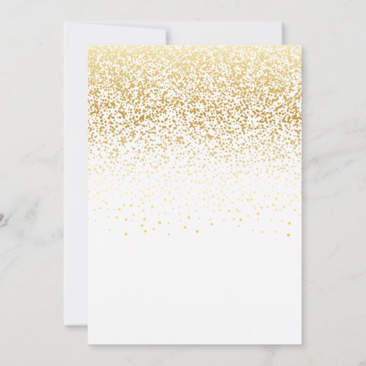 私たちと一緒にカジュアルにお祝いしよう ゴールドコンフェッティ レセプション 招待状 (裏面)