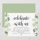 私たちと一緒にグリーンのリハーサルディナーを祝いましょう 招待状 (正面/裏面)