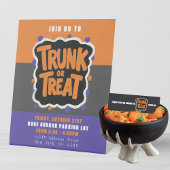 私たちと一緒にハロウィーンのビジネスをトランクまたは扱う 台座サイン