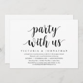 私たちと一緒にパーティーしよう!結婚式、駆け落ち、夕食、ダンス! 招待状 (正面/裏面)