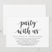 私たちと一緒にパーティーをしよう！結婚式前撮り 夕食 ダンス 招待状 (正面/裏面)