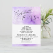 私たちと一緒にパープルの水彩レセプションを祝おう（受付のみ） 招待状 (スタンド正面)