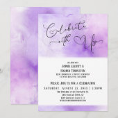 私たちと一緒にパープルの水彩レセプションを祝おう（受付のみ） 招待状 (正面/裏面)