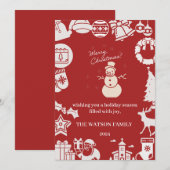 私たちと一緒にホリデー・ジョリー・クリスマスパーティーを楽しみましょう！ シーズンカード (正面/裏面)