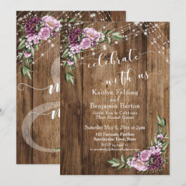 私たちと一緒にラスティック フローラル ライト レセプションを祝いましょう 招待状