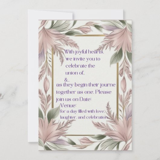 私たちと一緒に愛を祝おう 招待状 (正面)