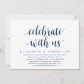 私たちと一緒に祝いましょう ウェディングエロープメントのディナー招待 招待状 (正面)