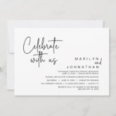 私たちと一緒に祝いましょう ウェディングエロープメントディナーパーティー 招待状 (正面)