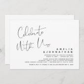 私たちと一緒に祝いましょう - ウェディングエロープメントパーティーのご招待 招待状 (正面/裏面)