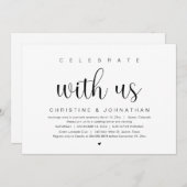 私たちと一緒に祝いましょう ウェディングエロープメントパーティーの招待状 招待状 (正面/裏面)