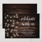 私たちと一緒に祝いましょう、ストリングライト、ウェディングエロープメント 招待状 (正面/裏面)