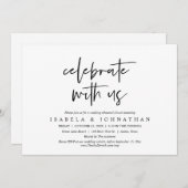 私たちと一緒に祝いましょう - 結婚式のリハーサルディナー 招待状 (正面/裏面)