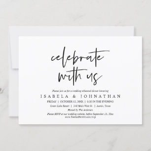 私たちと一緒に祝いましょう - 結婚式のリハーサルディナー 招待状