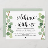 私たちと一緒に祝いましょう、結婚式のリハーサルディナー 招待状 (正面/裏面)