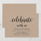 私たちと一緒に祝いましょう、結婚式の秘密の招待状 招待状 (正面/裏面)