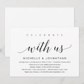 私たちと一緒に祝いましょう、結婚式の秘密の誓い 招待状 (正面/裏面)