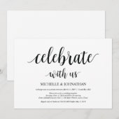 私たちと一緒に祝いましょう。結婚式の秘密挙式の招待状 招待状 (正面/裏面)