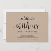 私たちと一緒に祝いましょう、結婚式の秘密挙式招待状 招待状 (正面)