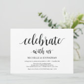 私たちと一緒に祝いましょう。結婚式の秘密結婚の招待状 招待状 (スタンド正面)