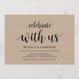 私たちと一緒に祝いましょう、結婚式の秘密結婚招待状 招待状