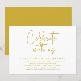 私たちと一緒に祝いましょう！結婚後の秘密の結婚式パーティー 招待状