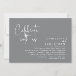 私たちと一緒に祝いましょう, 結婚後の秘密の結婚式パーティー 招待状