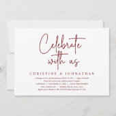 私たちと一緒に祝いましょう、結婚後の秘密の結婚式パーティー 招待状 (正面)