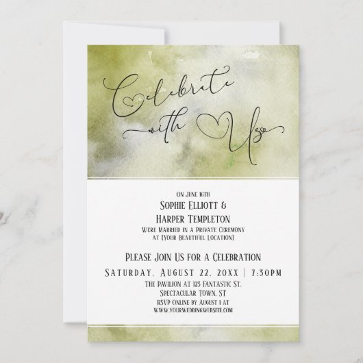 私たちと一緒に祝おう アーストーン・ウォーターカラー・レセプション 招待状 (正面)