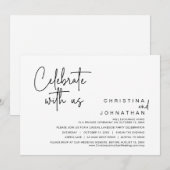 私たちと一緒に祝おう、ウェディングエロープメントパーティ 招待状 (正面/裏面)