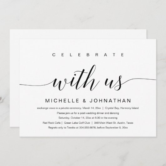 私たちと一緒に祝おう ウェディングエロープメント招待状 招待状 (正面/裏面)