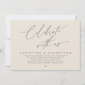 私たちと一緒に祝おう ウェディング エルオープメント ディナー パーティー 招待状 (正面)