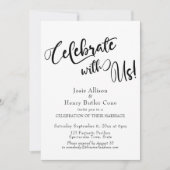 私たちと一緒に祝おう ウェディング レセプション ゴールド コンフェッティ 招待状 (正面)