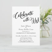 私たちと一緒に祝おう ウェディング レセプション ゴールド コンフェッティ 招待状 (スタンド正面)