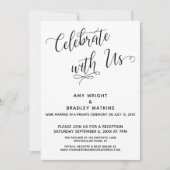 「私たちと一緒に祝おう」エレガントな結婚式後披露宴 招待状 (正面)