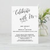 「私たちと一緒に祝おう」エレガントな結婚式後披露宴 招待状 (スタンド正面)