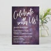 私たちと一緒に祝おう！ グランジ ボケの手書き 招待状 (スタンド正面)