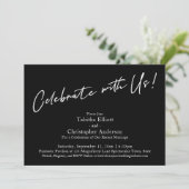 私たちと一緒に祝おう シンプルなブラック手書き 招待状 (スタンド正面)