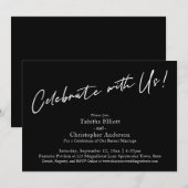 私たちと一緒に祝おう シンプルなブラック手書き 招待状 (正面/裏面)