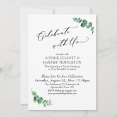 私たちと一緒に祝おう シンプルなユーカリの受付のみ 招待状 (正面)