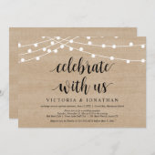私たちと一緒に祝おう ストリングライト ウェディングエロープメント 招待状 (正面/裏面)