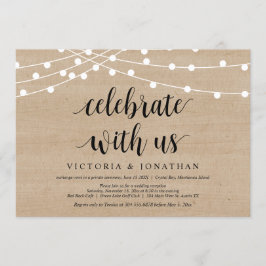 私たちと一緒に祝おう ストリングライト ウェディングエロープメント 招待状