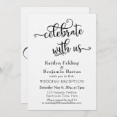 「私たちと一緒に祝おう」タイポグラフィー結婚披露宴2 招待状 (正面/裏面)